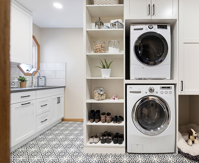 Mudroom With Laundry with Storage and Sink