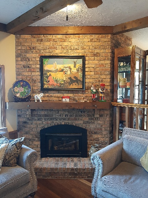 Fireplace before remodel